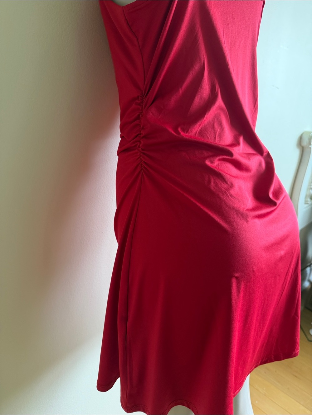 Red Spaghetti-Strap Slip Dress - Picture 6 of 7